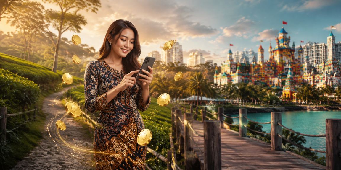 Pengguna Malaysia dalam pakaian batik membuat transaksi deposit selamat di platform 3070